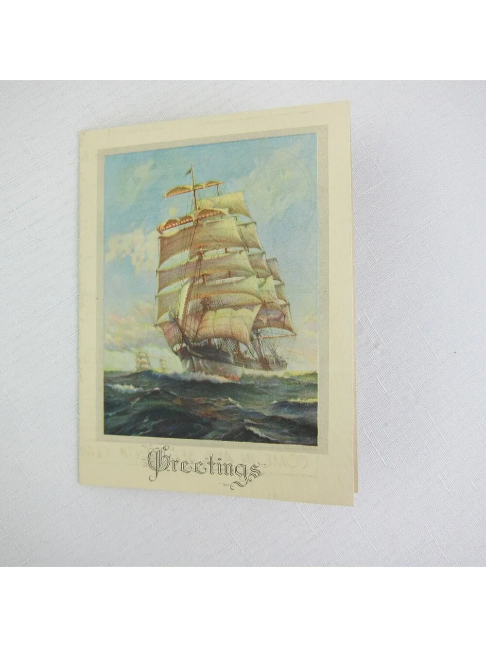 Goes Lithography Co. Chicago Holiday Advertising Sample Sail Ship Vintage 1930s